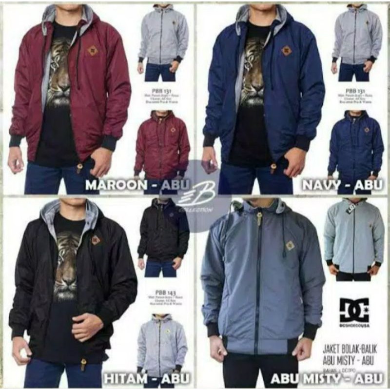 promo jaket bolak balik size; L,XL,XXL,XXXL,XXXXL,XXXXXL