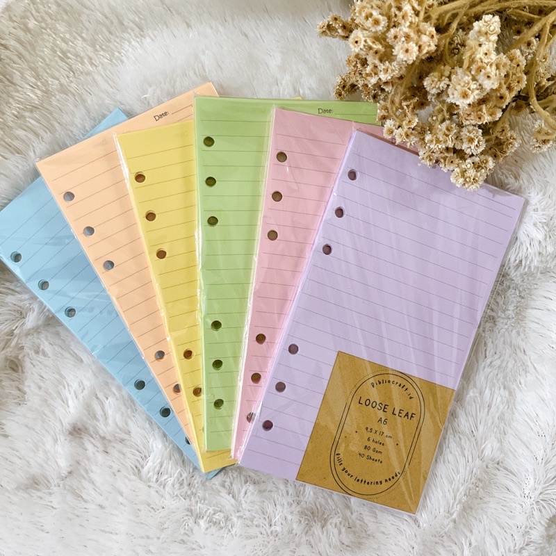 

Kertas Binder/ Loose Leaf Warna | A6 | 70Gsm/ 80Gsm