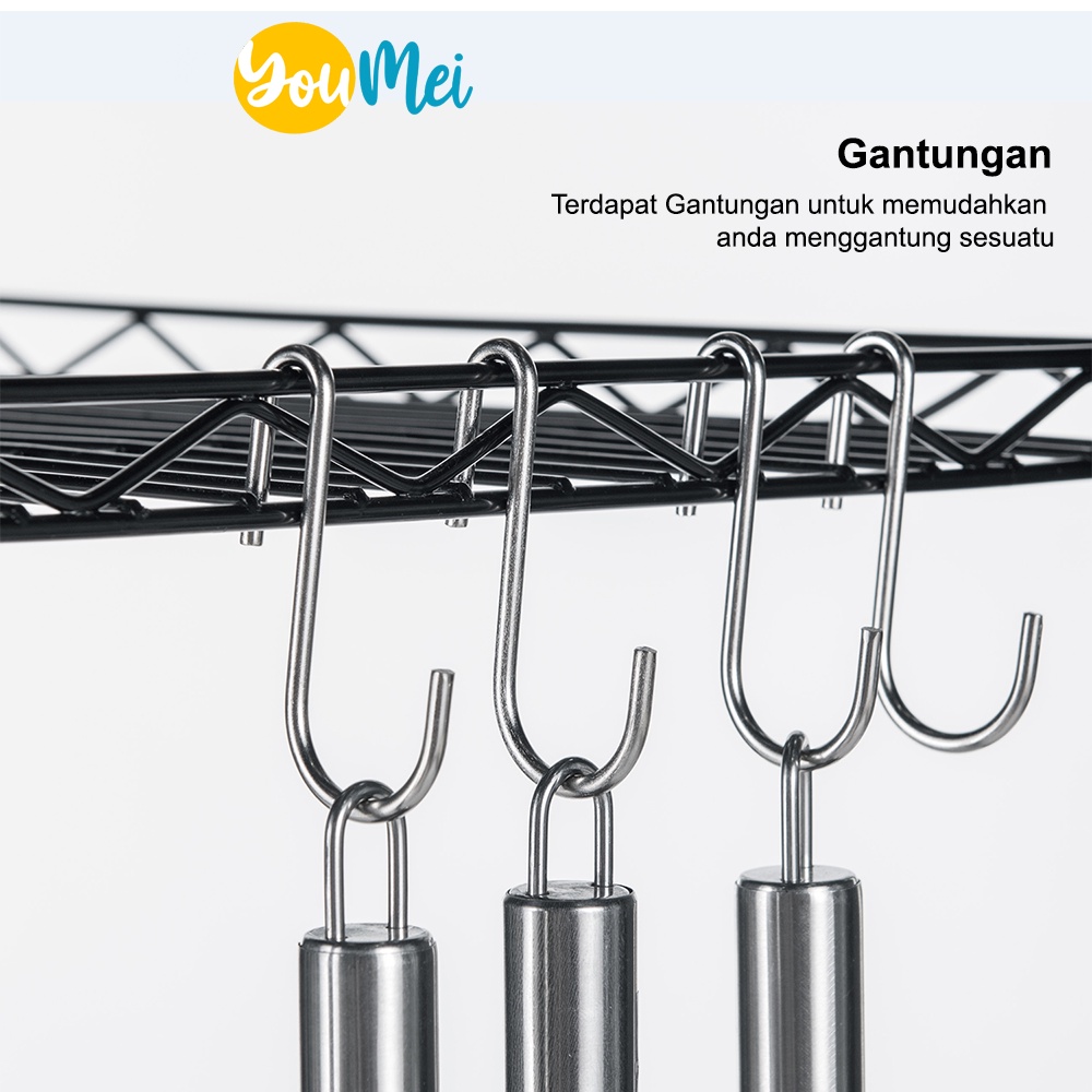 Rak Microwave 2 Susun Adjustable Stainless Steel / Rak Oven Dapur Serbaguna 2 Tingkat - 1071