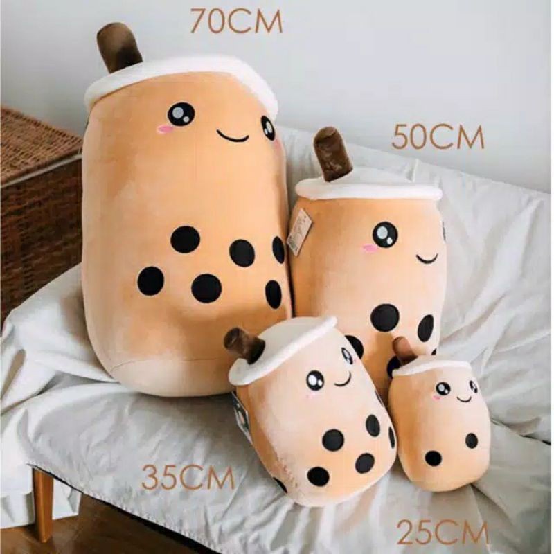 BONEKA BOBA MILK TEA JUMBO SNI LED BISA NYALA THAI TEA BAHAN HALUS CANGKIR TEH MAINAN U155