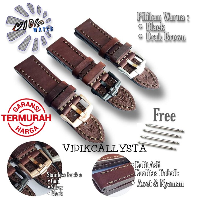 STRAP Tali jam tangan Kulit Asli 22mm 24mm 26mm Strap Jam Tangan 22 24 26 MM