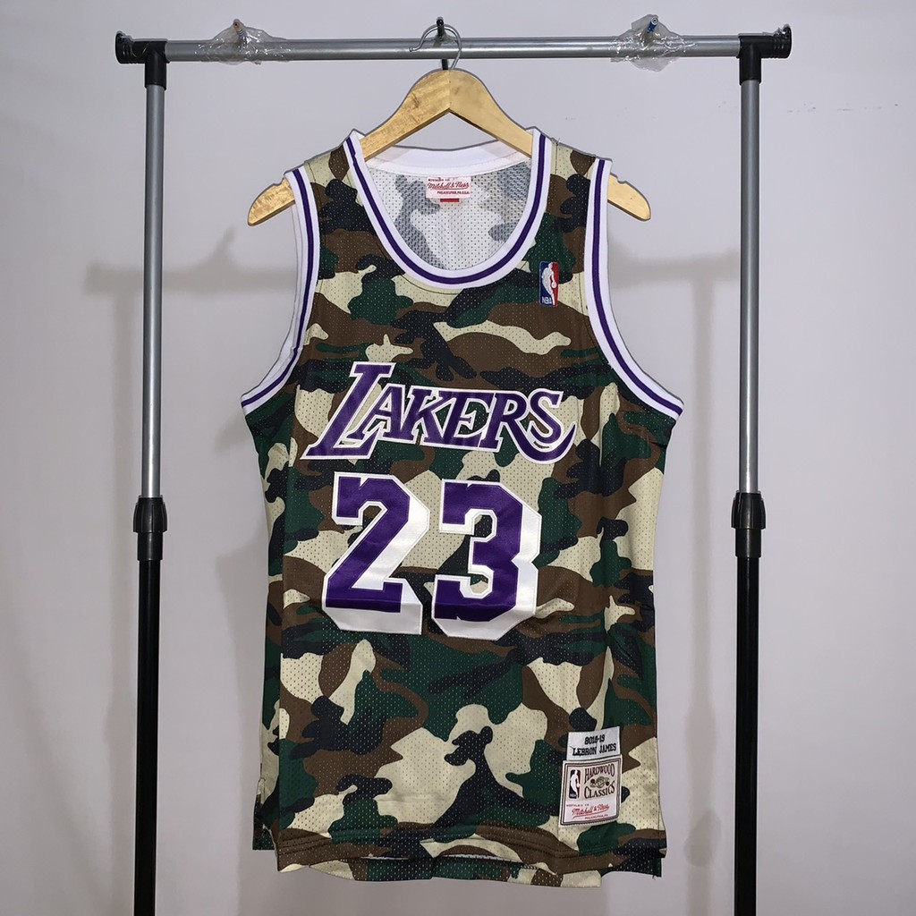 Lebron James Los Angeles LA Lakers CAMO Jersey Basket Swingman NBA Baju Kostum Tshirt T-Shirt Kaos