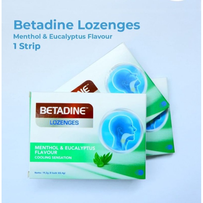 Betadine Lozenges Menthol & Eucalyptus 8 Tablet (membantu melegakan temghorokan)