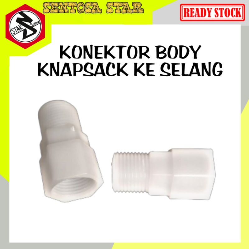 KONEKTOR BODY KE SELANG KNAPSACK/ SPRAYER ELEKTRIK DRAT LUAR DALAM 18MM/ DRAT BODY SPRAYER/KONEKTOR 