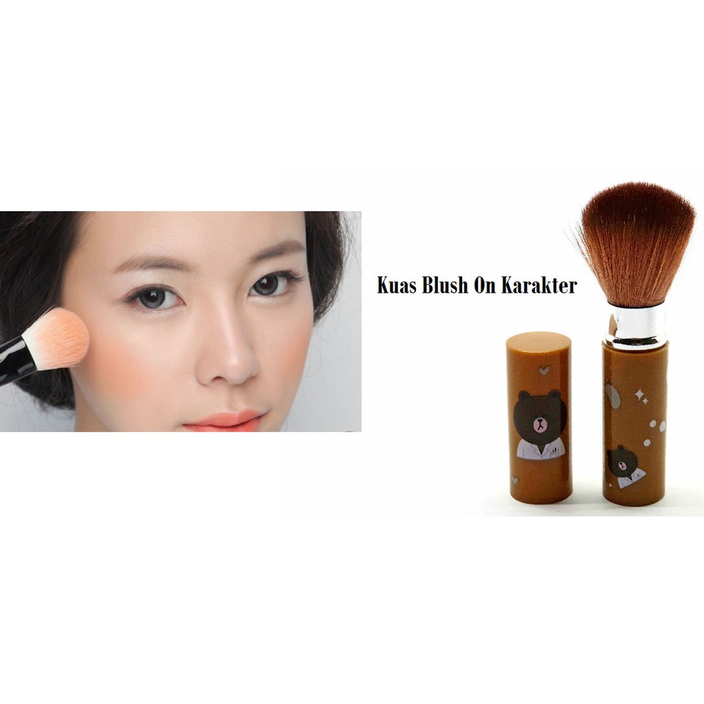 HARGA SATUAN!! Kuas Make Up Blush Motif 9cm Portable Model Tabung Praktis Lebih Bersih Bulu Tebal