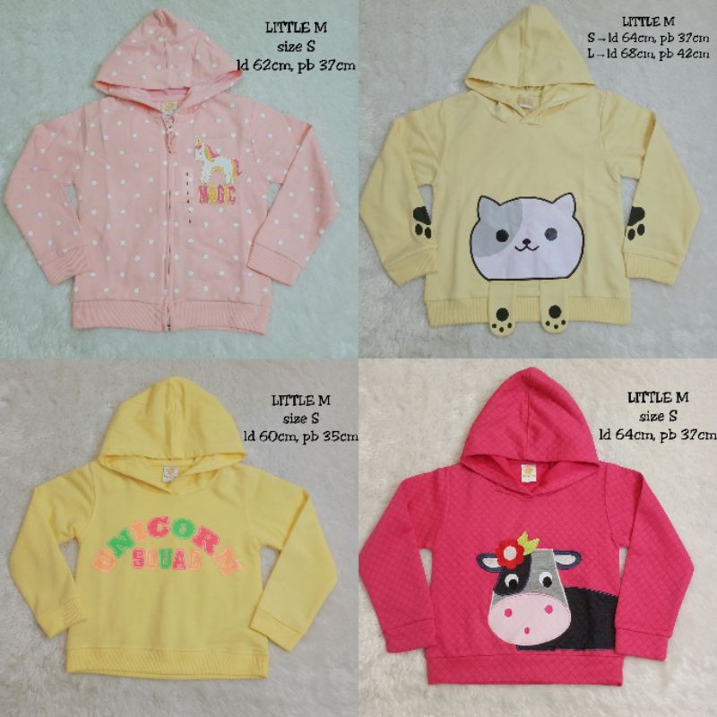 Jaket Sweater Hoodie anak perempuan littleM