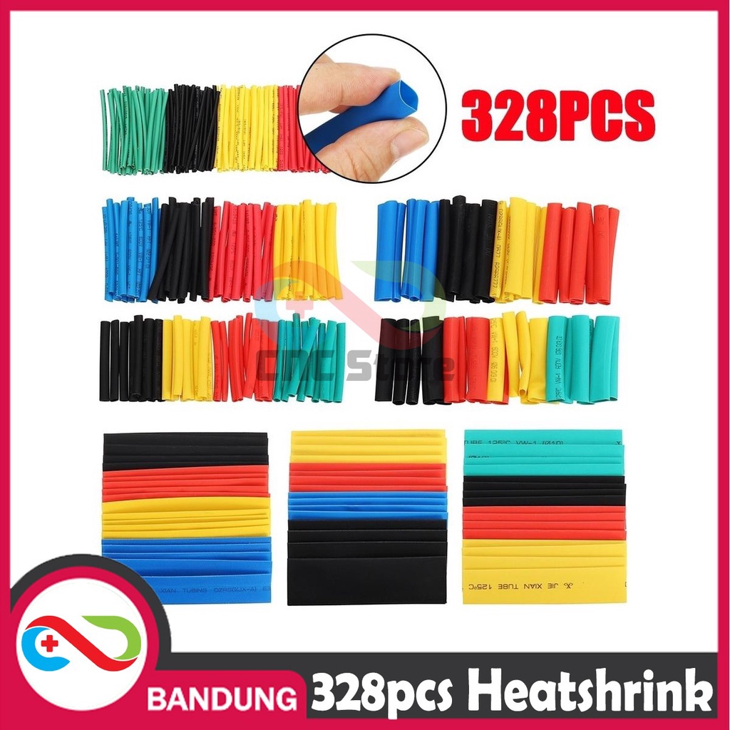 Colorful HeatShrink Tubing Cable Wire Tubes Set 8 Size 328pcs