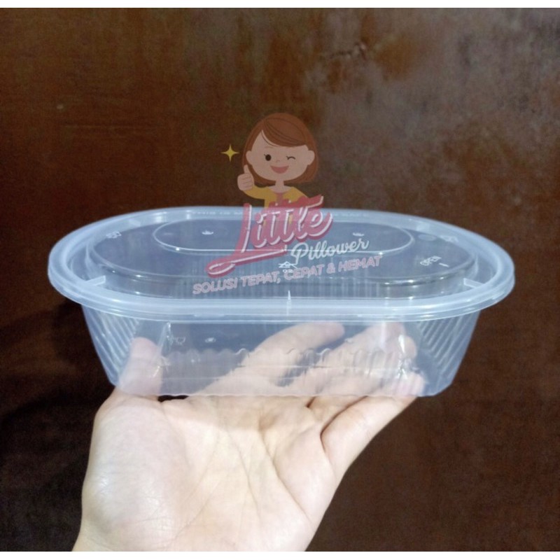 (ISI25pcs - OVAL 600ML BENING) Thinwall OVAL 600ml/ lunch box plastik/ kotak makan bento / thinwall