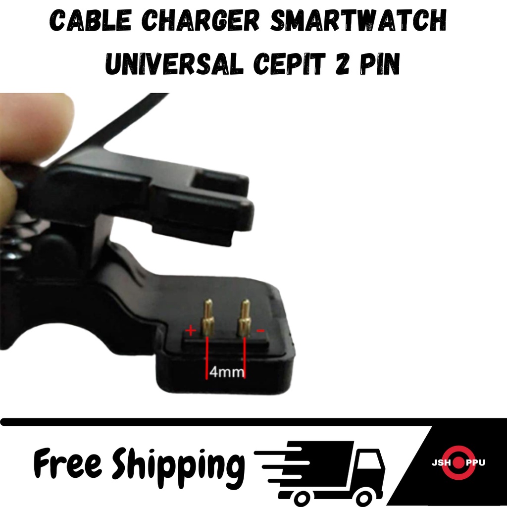 Kabel Charger Smart watch Cepit 2 Pin Charger Smart Band 2pin 4mm Smartband