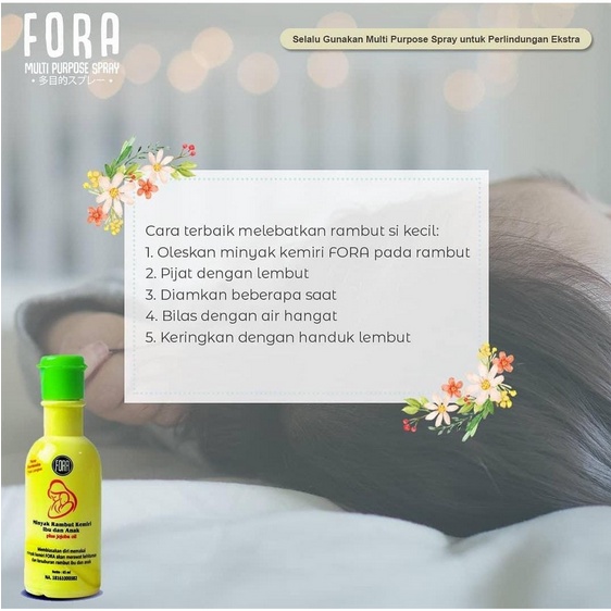 FORA Minyak Kemiri Penumbuh Rambut Bayi 65ml Plus Jojoba Oil Penumbuh Alis ORIGINAL FORA