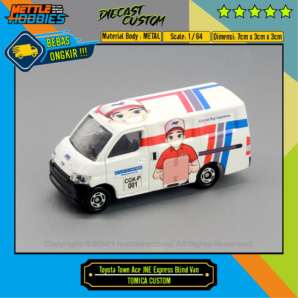 Tomica Toyota Town Ace Custom JNE Express Gran Max Blind Van Diecast Miniatur Replika Mobil 1/64