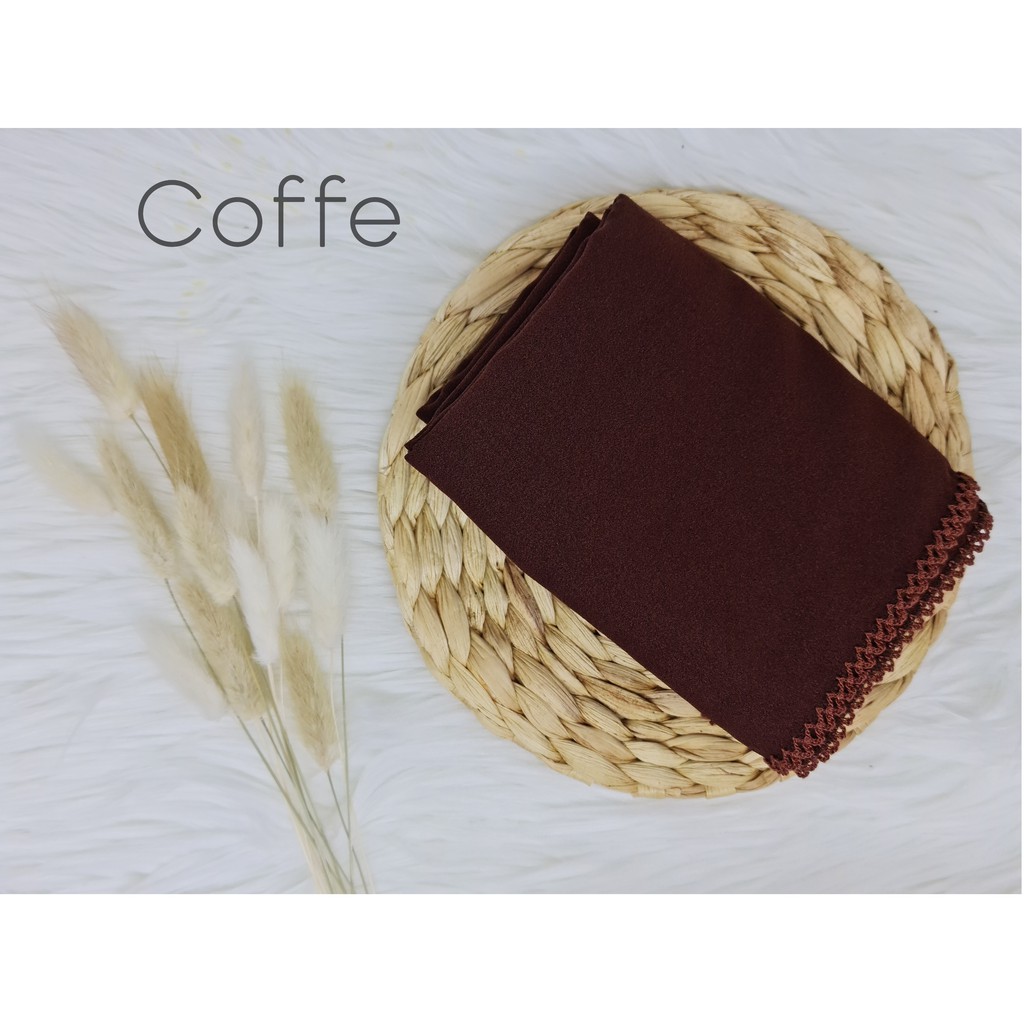 Pashmina Picot Crochet Diamond Stretch-Coffe