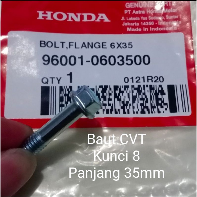 Baut 6x35 CVT Metic Honda Beat Genio Scoopy Spacy Vario Ori AHM