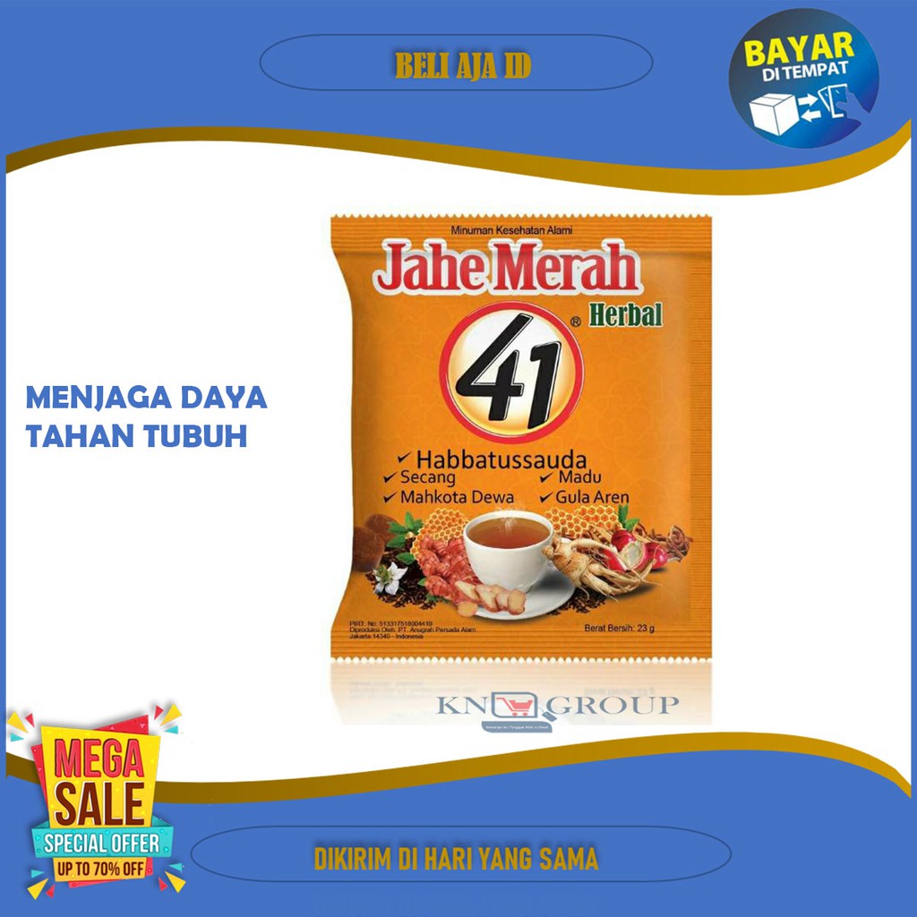 

Jahe Merah 41 Herbal Isi 5 Sachet Original
