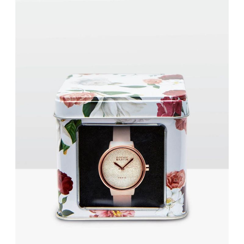 PROMO JAM TANGAN WANITA CLAUDINE BLACK /PINK SHOPIE MARTIN PROMO