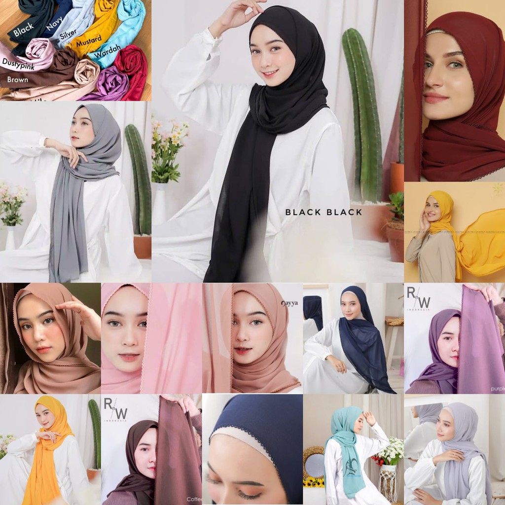 PASHMINA DIAMOND PICOT - kerudung murah / bergo murah / bergo jumbo / jilbab instan / khimar murah