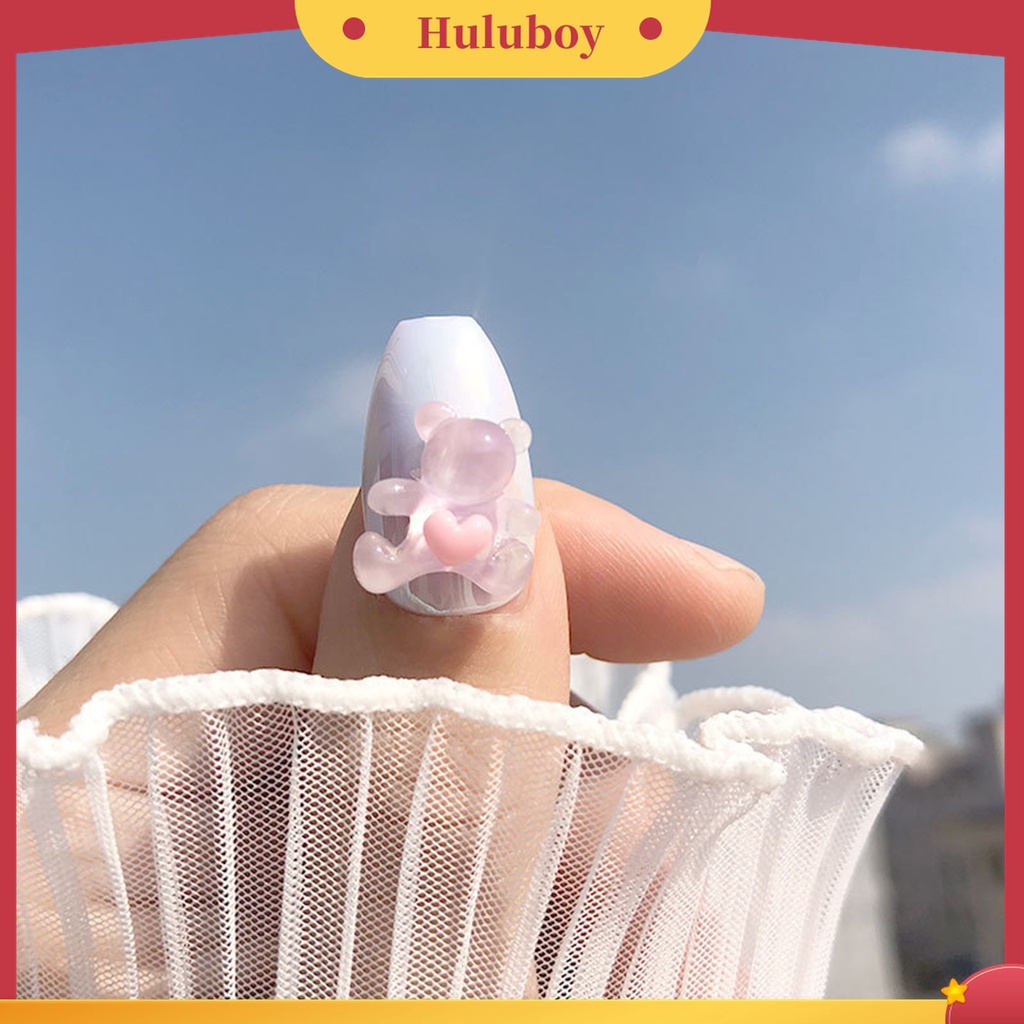 Huluboy Huluboy♡ 1pc Stiker Kuku 3D Motif Kartun Bahan Resin Untuk Dekorasi Nail Art