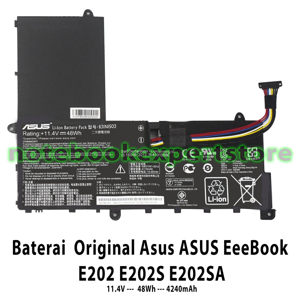 Baterai Original Asus ASUS EeeBook E202 E202S E202SA