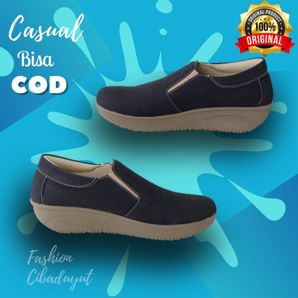 Sepatu Kets Wanita Sneakers Cewek Casual Tanpa Tali Model Slip On Dewasa Remaja