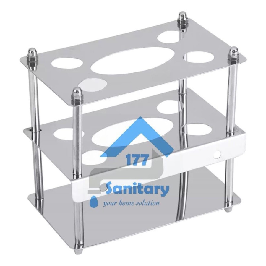 Rak Sikat Gigi Odol Stainless Minimalis S4- Tempat ToothBrush Toothpaste Stainles Murah X11