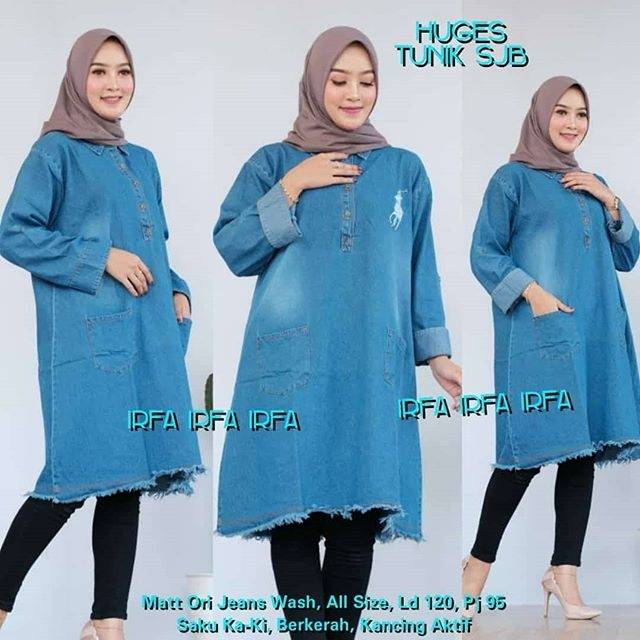 Tunik Huges Jeans | Tunik Jeans Jumbo