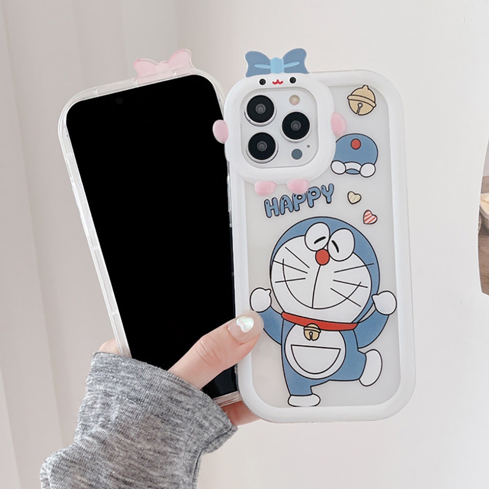 Soft Case Desain Kucing 3D Aksen Pita Untuk iPhone 11 12 13 14 Pro Max 6s 6 Plus 7 8 Plus XR X XS Max SE 2020 2022 14 Plus