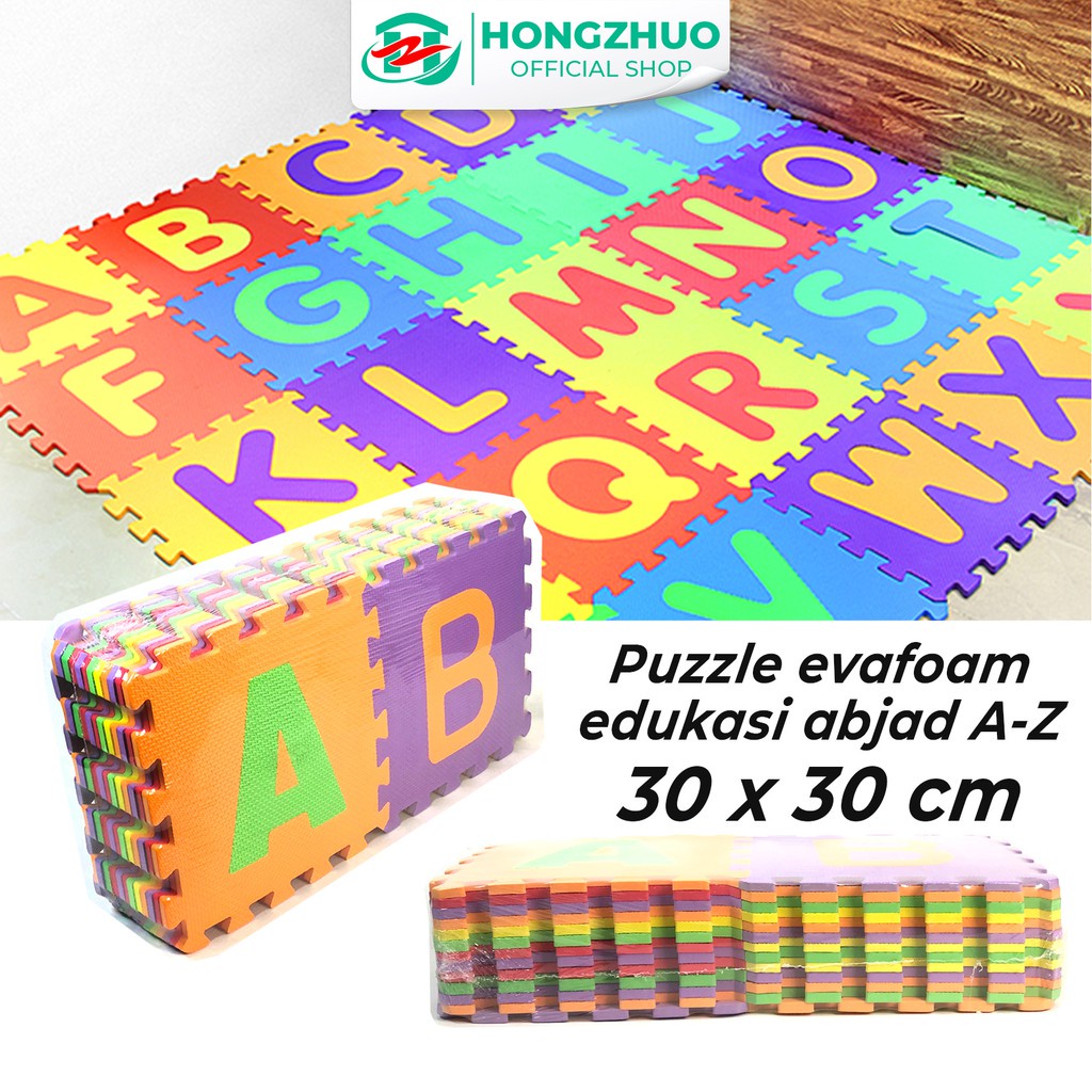 Matras Puzzle Lantai Ukuran 30x30 Evamat Motif Huruf Angka Buah Dan Transportasi