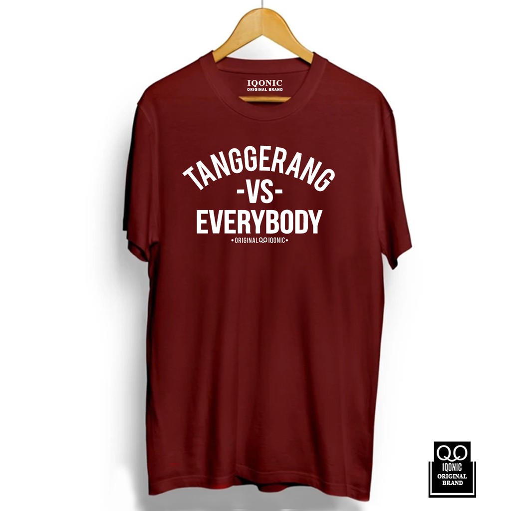 Kaos Distro Men &amp; Women TANGGERANG VS EVERYBODY Text White - Original Premium Quality 100% Ca