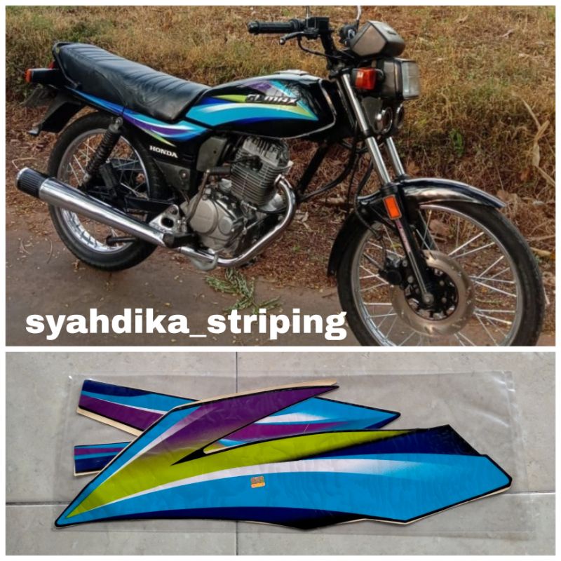 STIKER SRIPING LIS BODY MOTOR HONDA GL MAX 2004 2005 BIRU