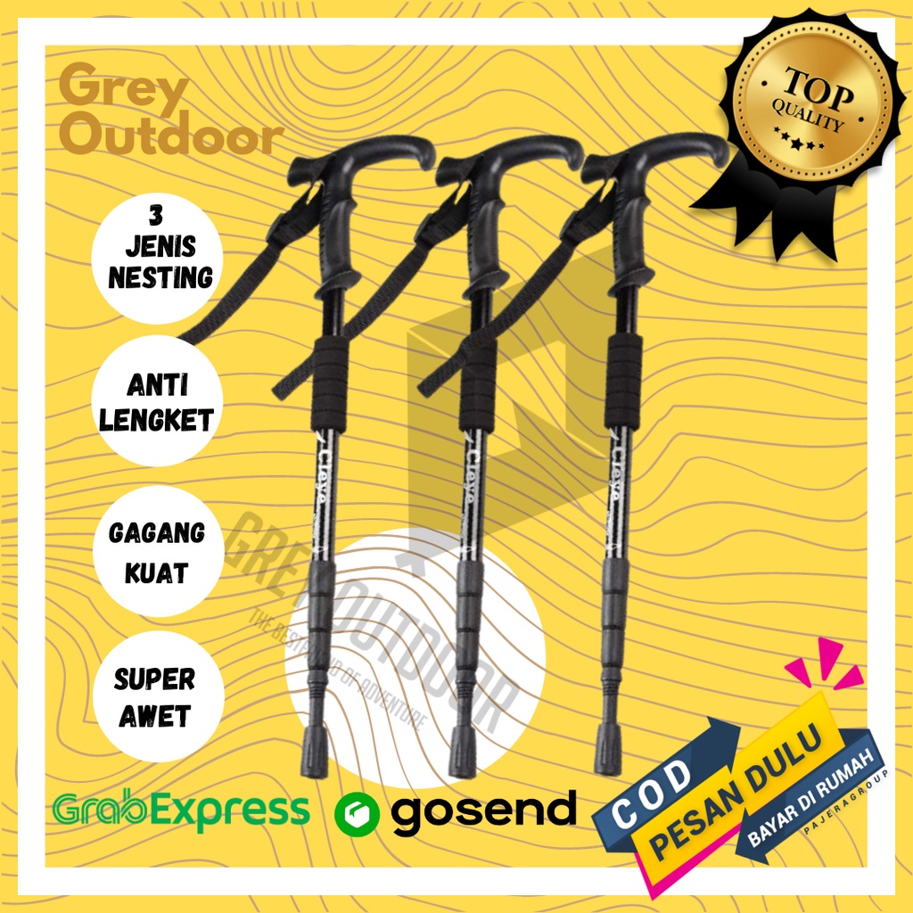 Jual Tracking Pole Cleye Teleskopic 4 Section Tongkat Gunung Trekking