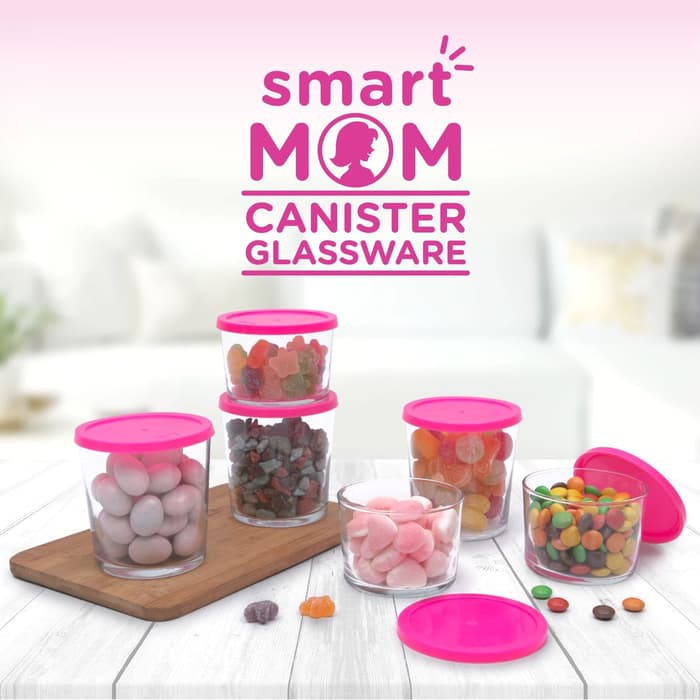 Smart Mom Canister Glassware Set 6