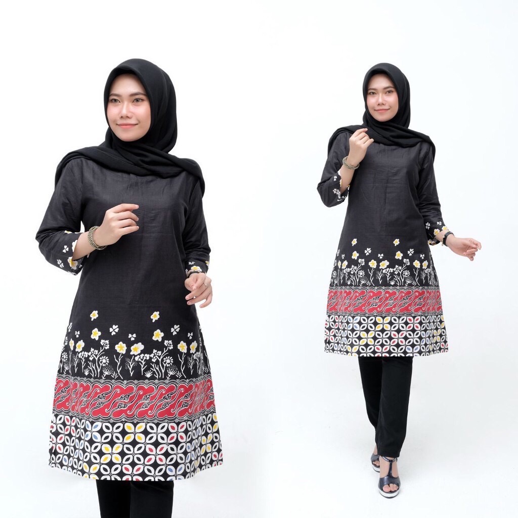 Terlaris Serut Genes Jelita Tunic Navbor Yelbor Whitbor Creambor Tunik Batik Modern Hrb030 Dolbi Dob