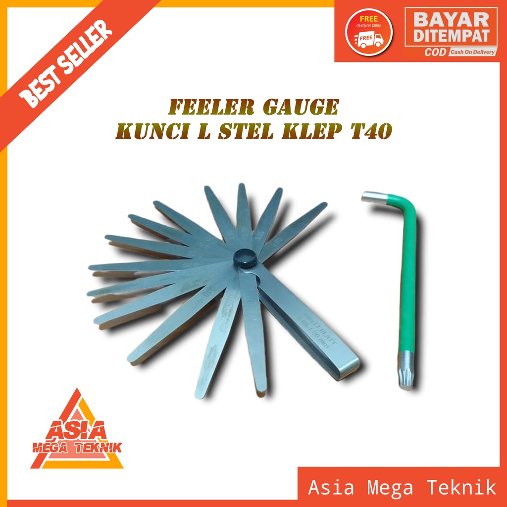 Jual Paket Kunci L Stel Klep T Dan Feeler Gauge Pengukur Celah Klep