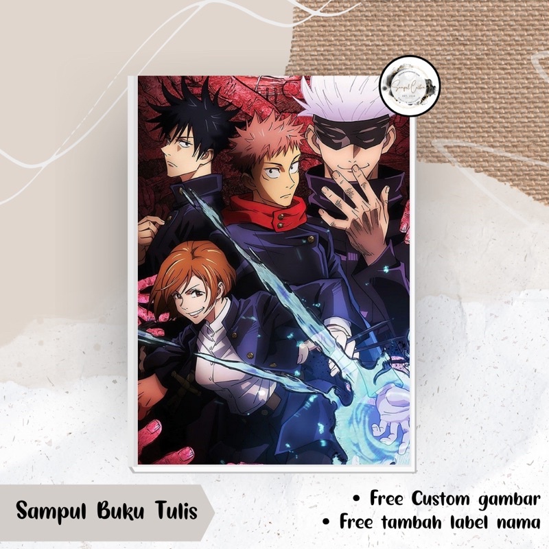 (HARGA PERLEMBAR, MIN ORDER 5 LEMBAR) SAMPUL BUKU ANIME JUJUTSU KAISEN