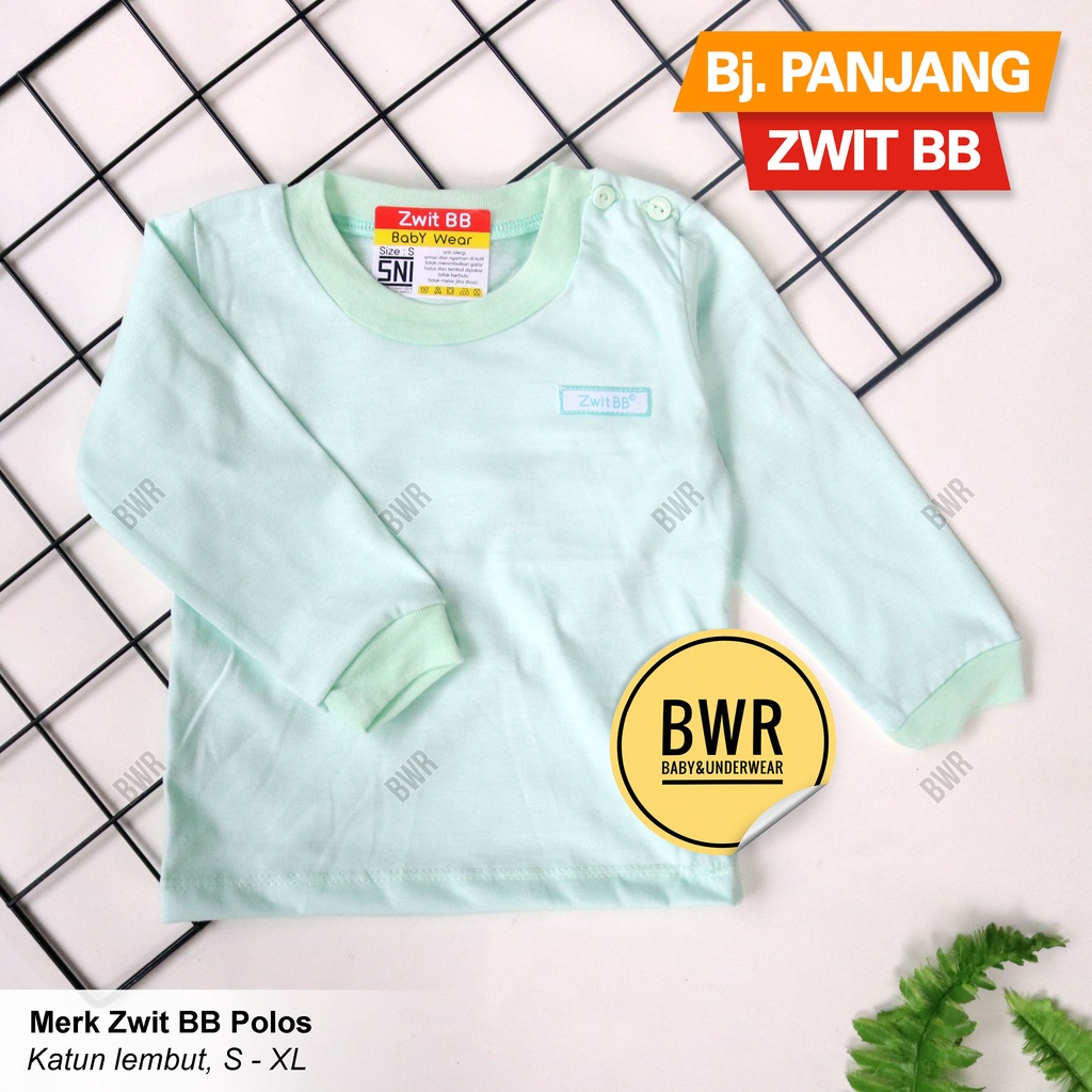 Oblong Zwit BB POLOS PANJANG | Pakaian Kaos Oblong Anak Katun Lembut - Bwr IX