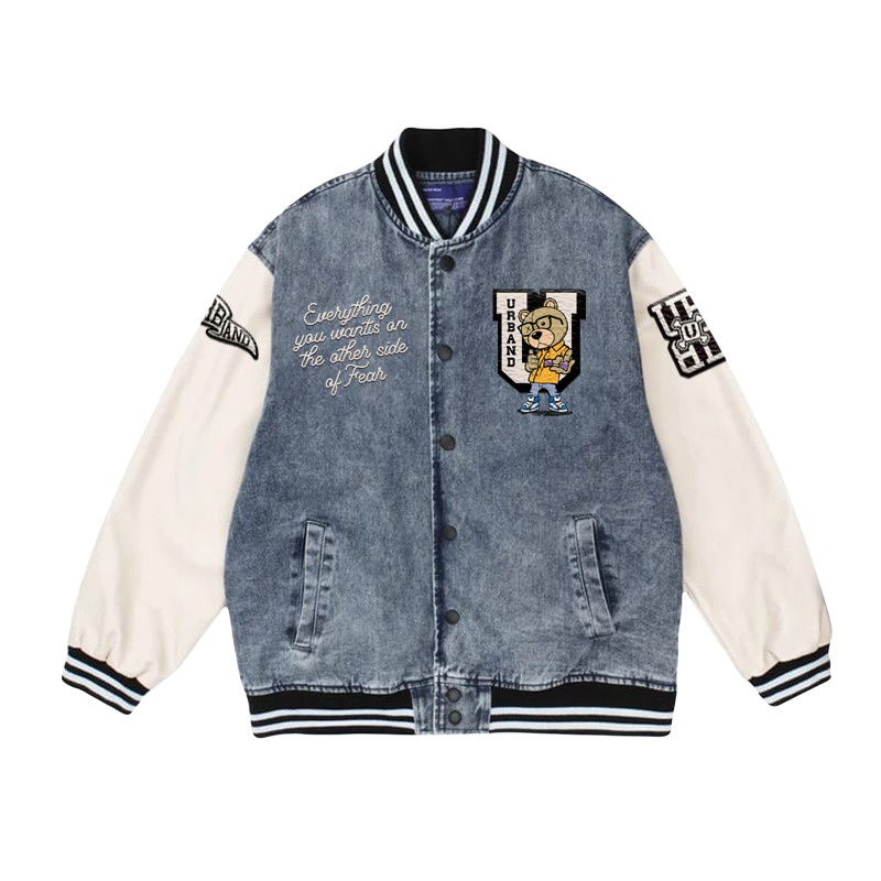 Dhozen Varsity Jacket Denim Bear University A259