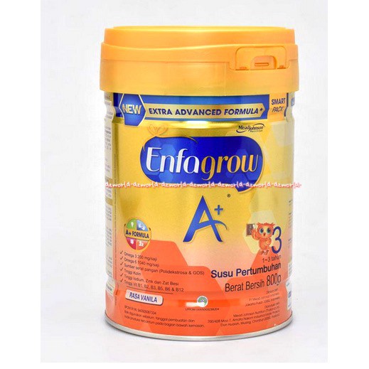 Enfagrow A+ 3 Susu Pertumbuhan 800gr Untuk Anak 1-3tahun Rasa Vanila Enfa Grow