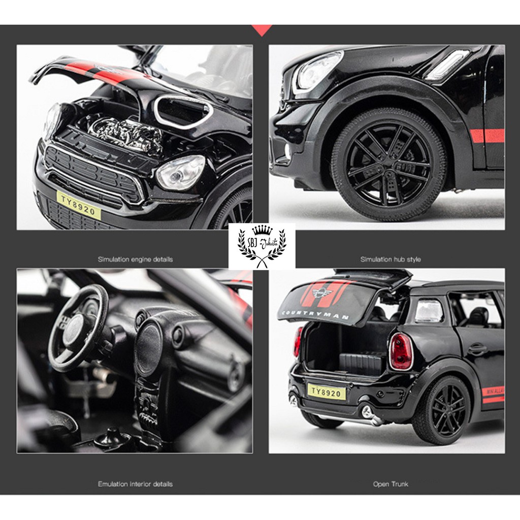 DIECAST Miniatur MOBIL Mini Cooper Countryman 1:32 Metal Collection