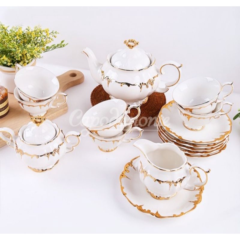 Tea set keramik Capodimonte 17pcs