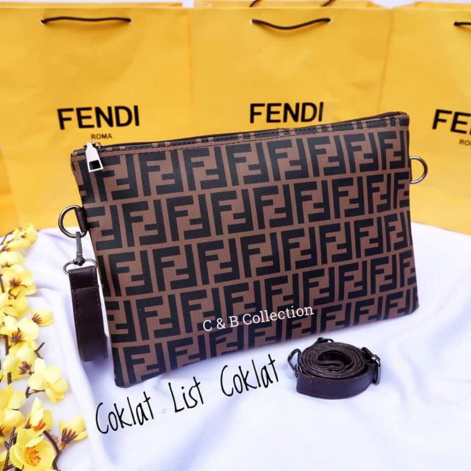 Dompet Clutch Fendi Import Sling Bag Free Dustbag