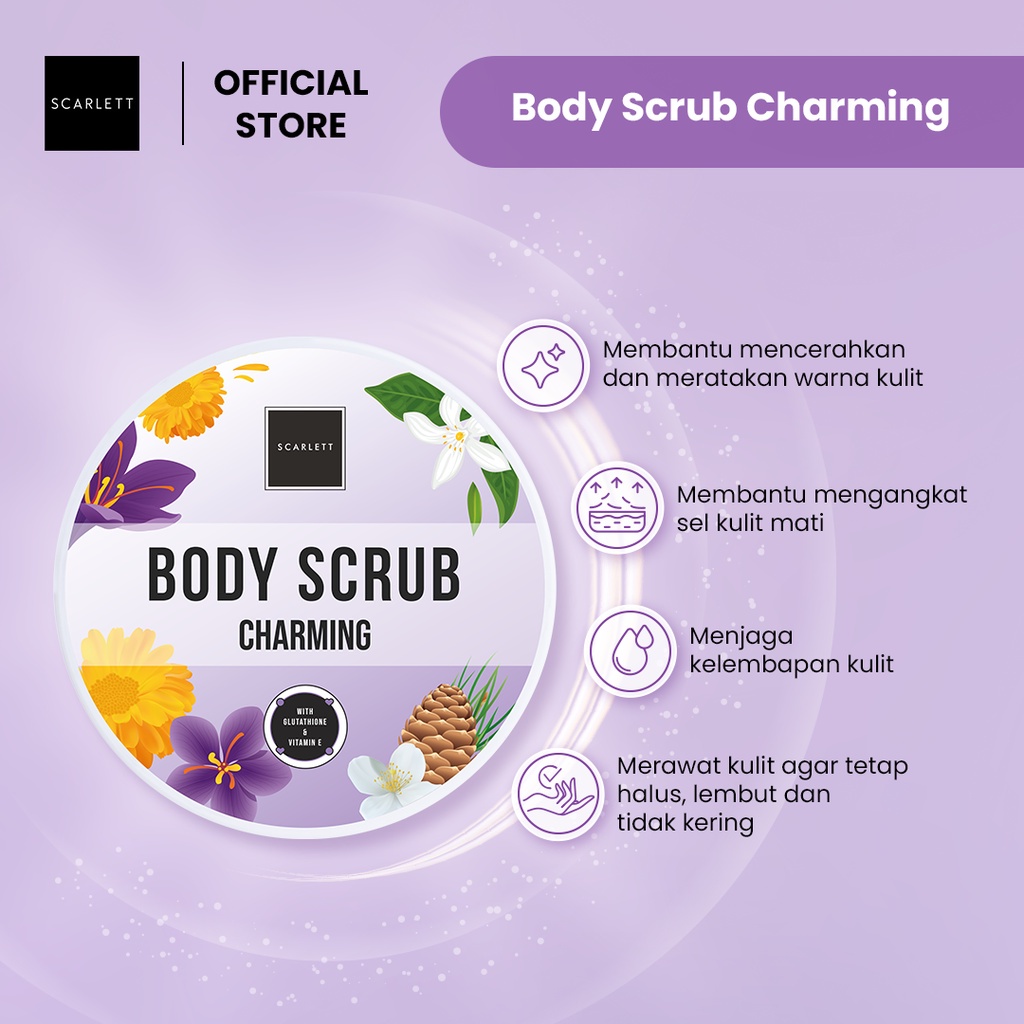 (RM) READY ~ SCARLETT CHARMING SERIES - CHARMING BODY LOTION/BODY SERUM/BODY CREAM/LULUR/SABUN SHOWER SCRUB SCARLETT