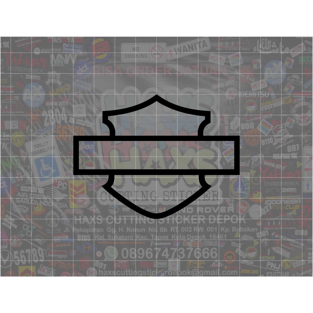 Cutting Sticker Logo Harley Davidson Garis Ukuran 8 Cm