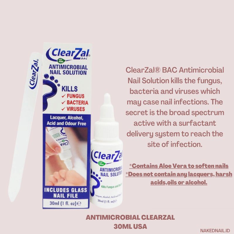 Clearzal  anti jamur 30ml perawatan kuku jamuran membunuh bakteri jamur virus USA FREE NAIL FILE