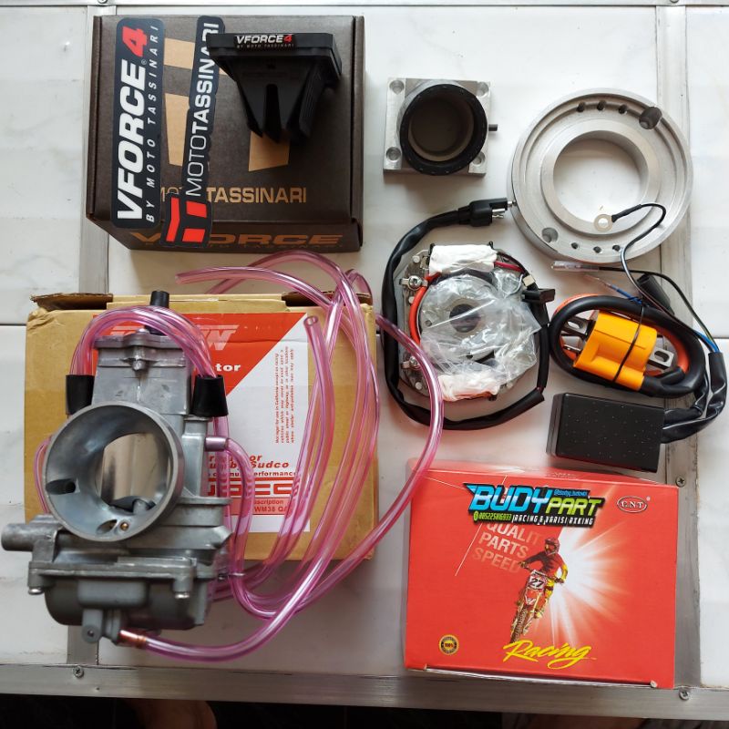 paket bleyer karburator pwm 38 intake manipol membran vforce 4 pengapian rm