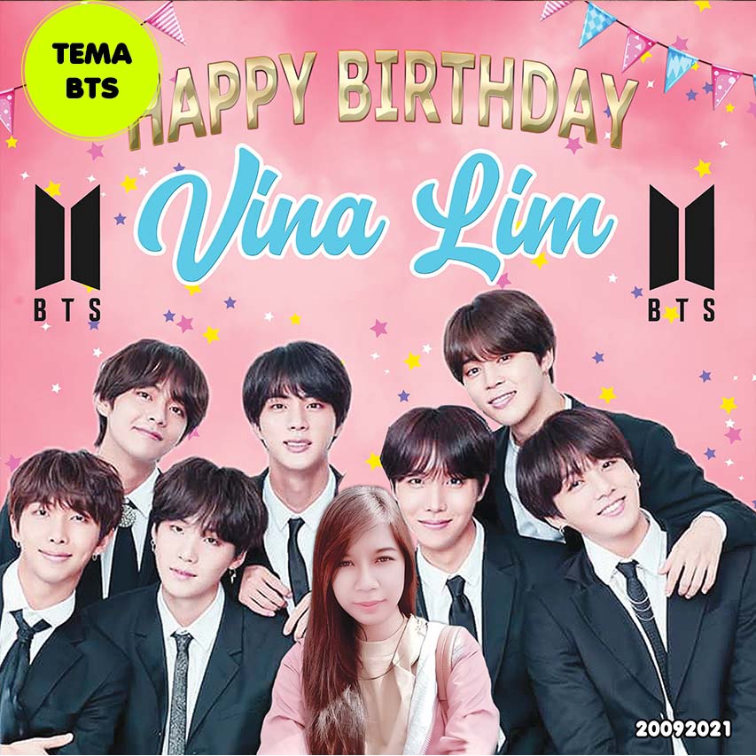 BTS Banner/Spanduk Ulang Tahun BTS/Banner BTS/ Ultah