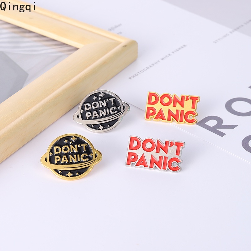 Bros Pin Enamel Desain Kartun Globe Luar Angkasa Don 't Panic Planet