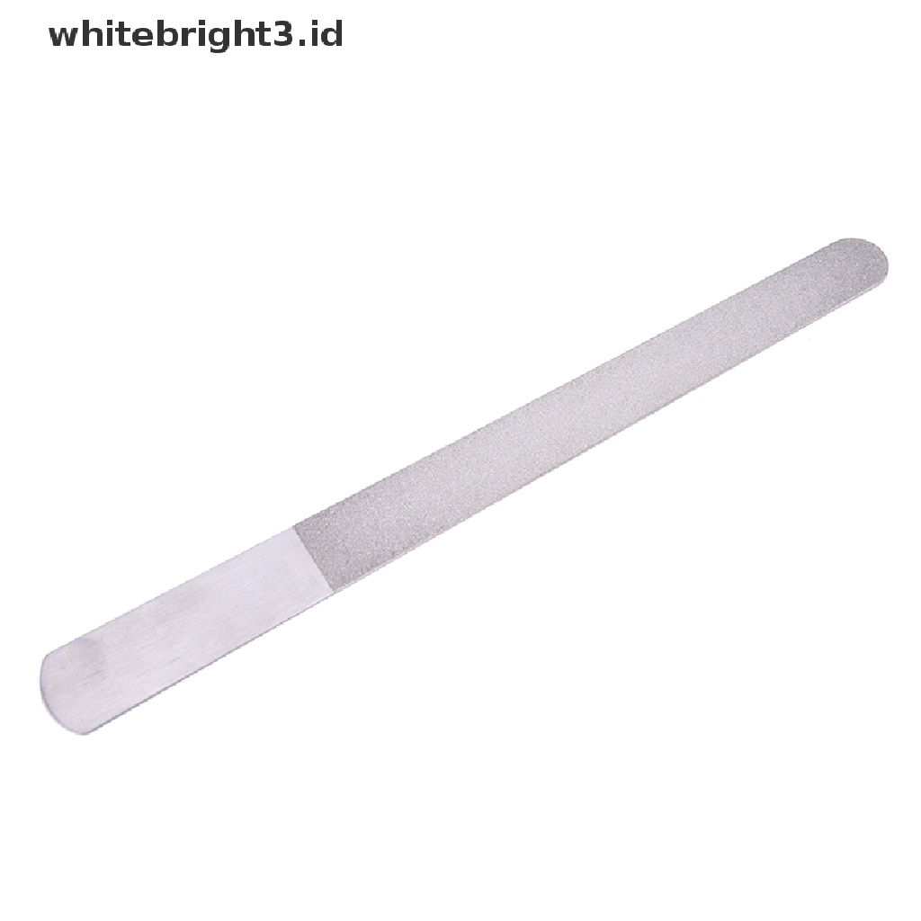 (whitebright3.id) Alat Kikir Kuku Dua Sisi Bahan Stainless Steel Untuk Manicure / Pedicure