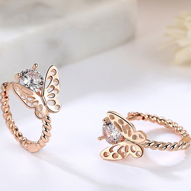 Perhiasan Anting Klip Tulang Rawan Palsu Model Kupu-Kupu Rongga Bahan Logam Gaya Vintage Untuk Wanita