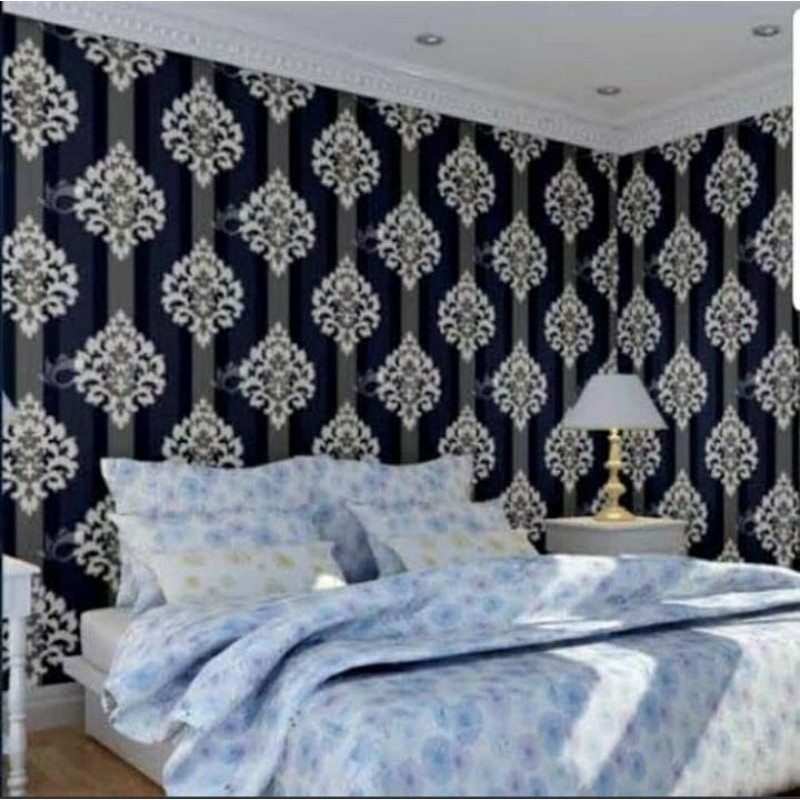 Wallpaper Dinding Stiker Dinding Batik Hitam