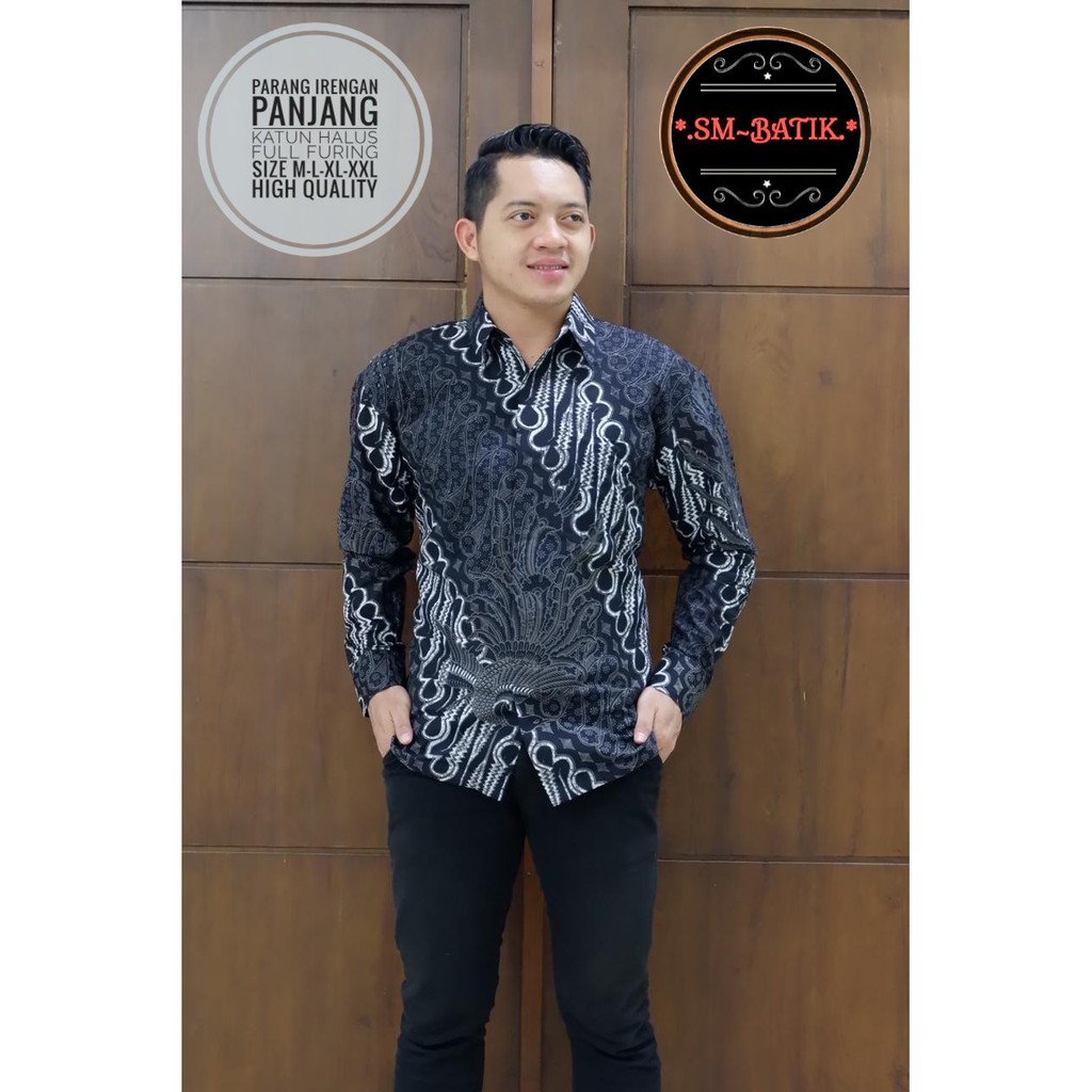 PARANG IRENGAN SM BATIKSOLOAMANAH BAJU KEMEJA BATIK SOLO PRIA LENGAN PANJANG PENDEK LAPIS FURING ATASAN BATIK PREMIUM MODERN KATUN HALUS GUNARDO BIMO IJO GUNAWAN GURDO IJO NAGA ABU BINTARA BRAMANTYA WISAKA KUNING SUKET SEGORO PEKSI KUNING NARAYA IJO PEKSI